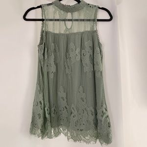 Green Lace Tank Top